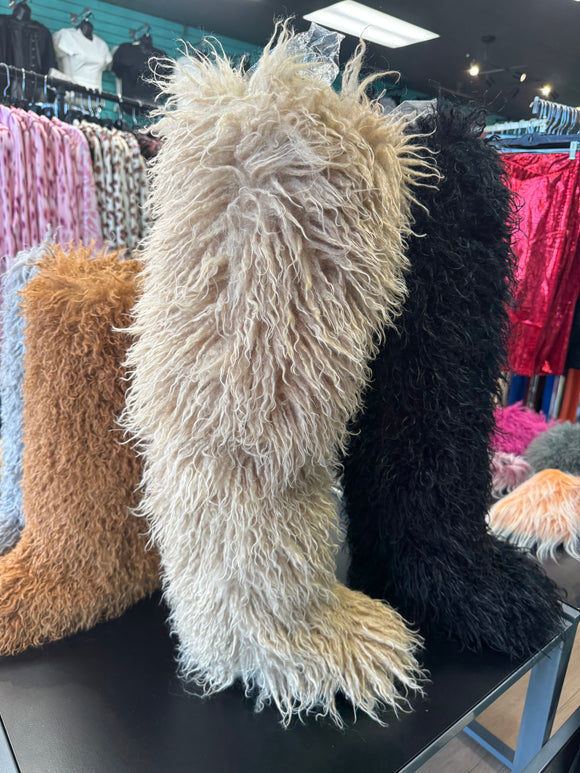 Mongolian Thigh High(Black)Boots