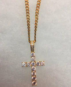 Icy Cross With Cuban Chain(Gold)